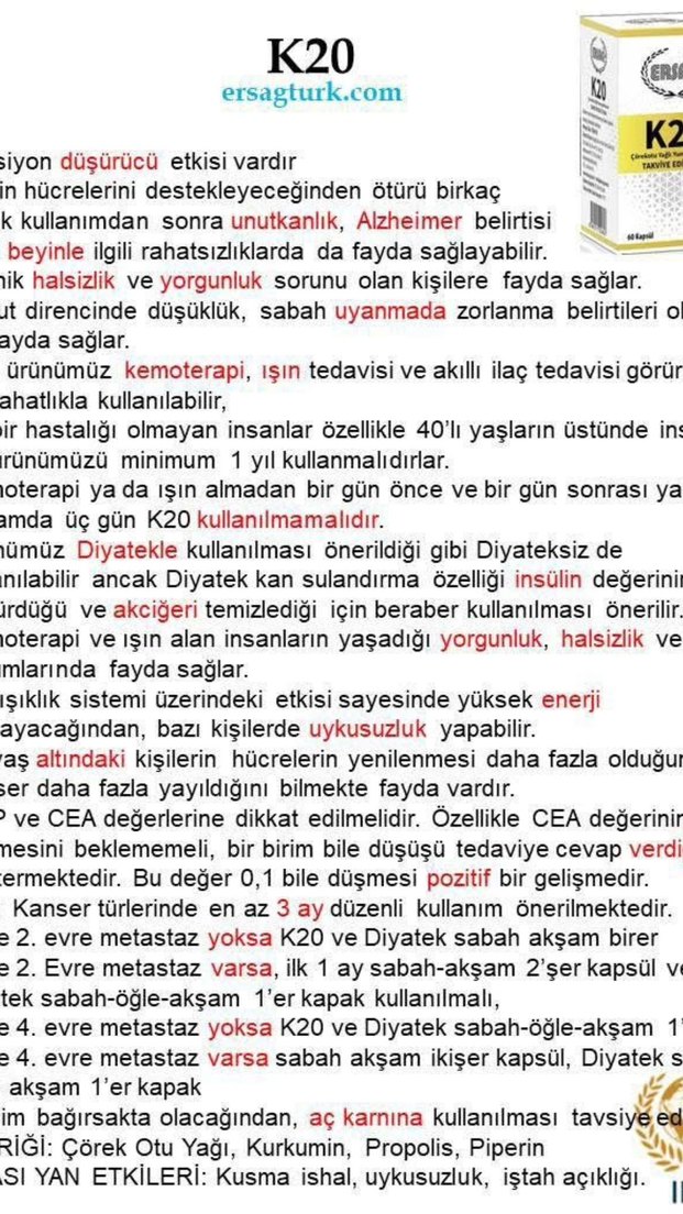 Ersağ K20 Çörek Otu Yağlı Yumuşak Kapsül 60'lı - Görsel 2