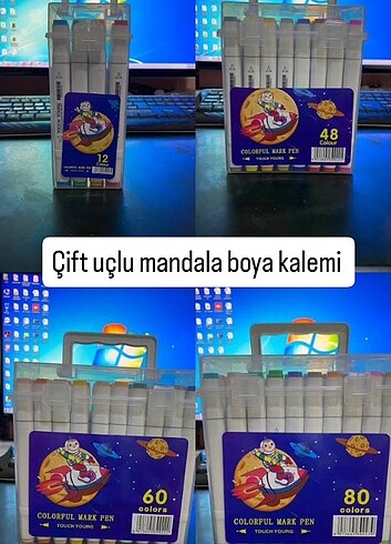 Çift uçlu marker kalem canlı renkler