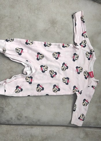Renkli Baskılı Pembe Örgü Kız Bebek Tulum