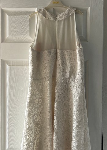 Gri Straplez Mini Dantel Abiye - Görsel 4