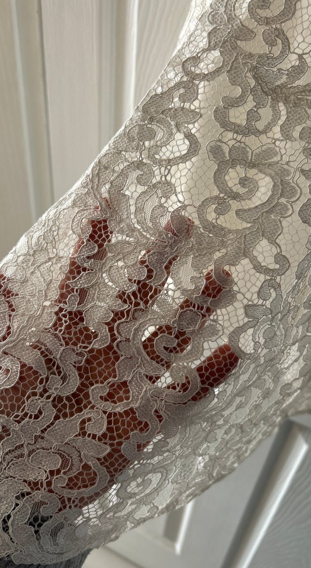 Gri Straplez Mini Dantel Abiye - Görsel 2