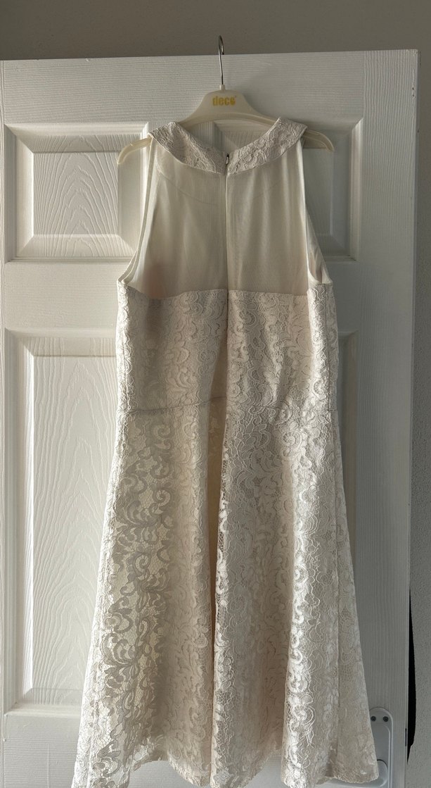 Gri Straplez Mini Dantel Abiye - Görsel 4