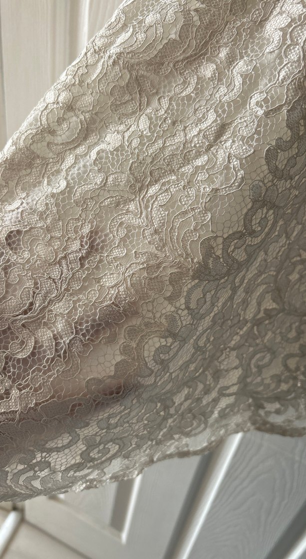 Gri Straplez Mini Dantel Abiye - Görsel 3