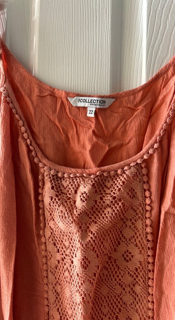 Nakışlı Bej Kolsuz Bohem Bluz - Görsel 2