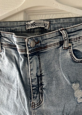 Gri Bol Kesim Kadın Kot Pantolon - Görsel 2