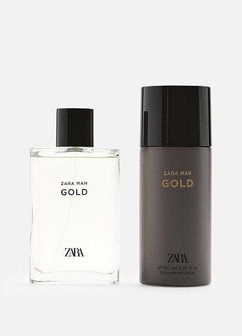 Zara man gold parfüm & deo seti