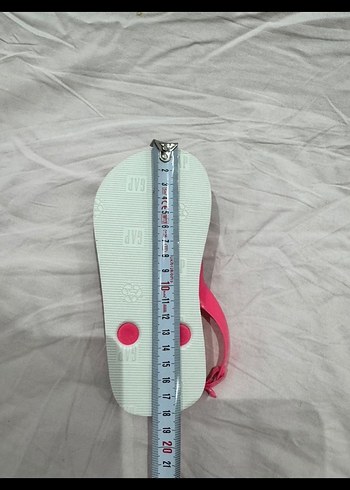 Pembe Elastik Bantlı Çizgili gap sandalet - Görsel 3