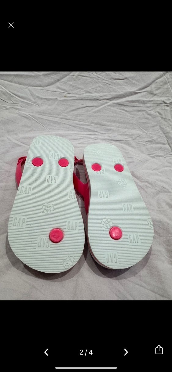 Pembe Elastik Bantlı Çizgili gap sandalet - Görsel 2