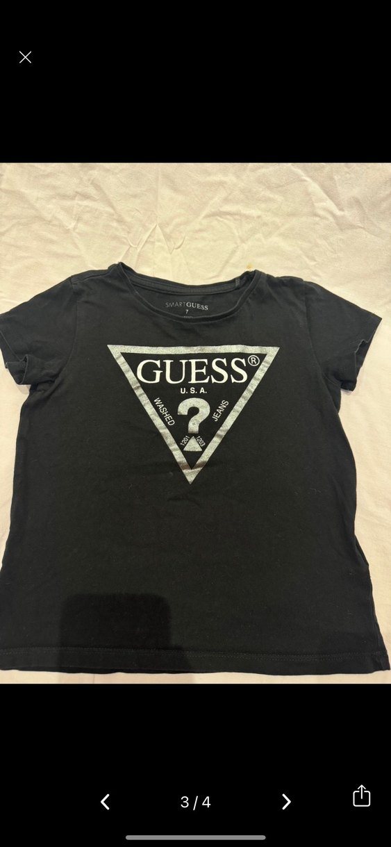 Siyah Baskılı Guess cocuk Tişört - Görsel 3