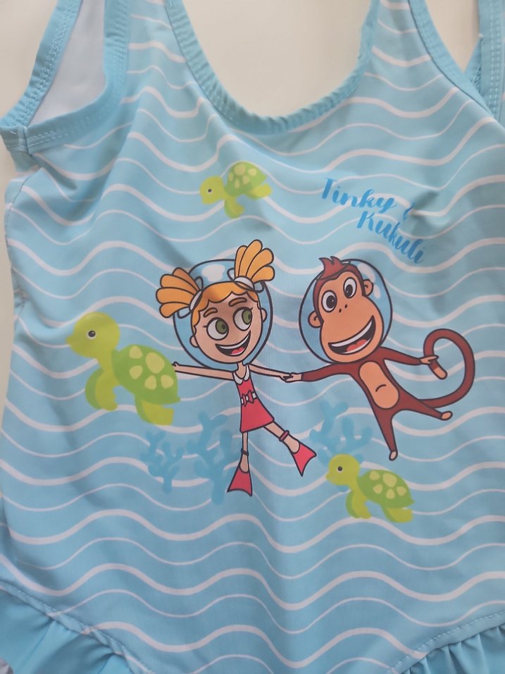 Renkli Baskılı Kız Çocuk Mayo - Görsel 3