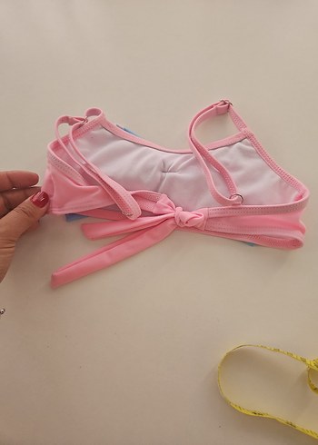 Puantiyeli Fiyonk Detaylı Pembe Bikini Üstü - Görsel 2