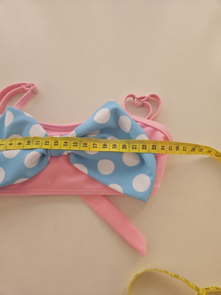 Puantiyeli Fiyonk Detaylı Pembe Bikini Üstü - Görsel 4