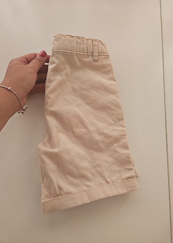 Düğmeli Bej Midi Hamile Şortu - Görsel 3