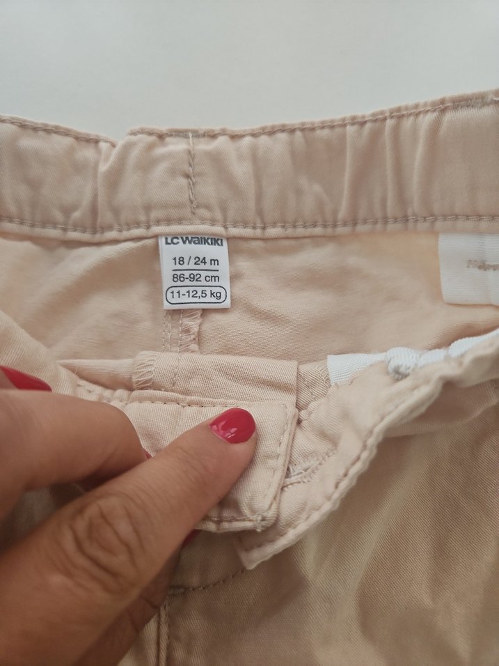 Düğmeli Bej Midi Hamile Şortu - Görsel 2