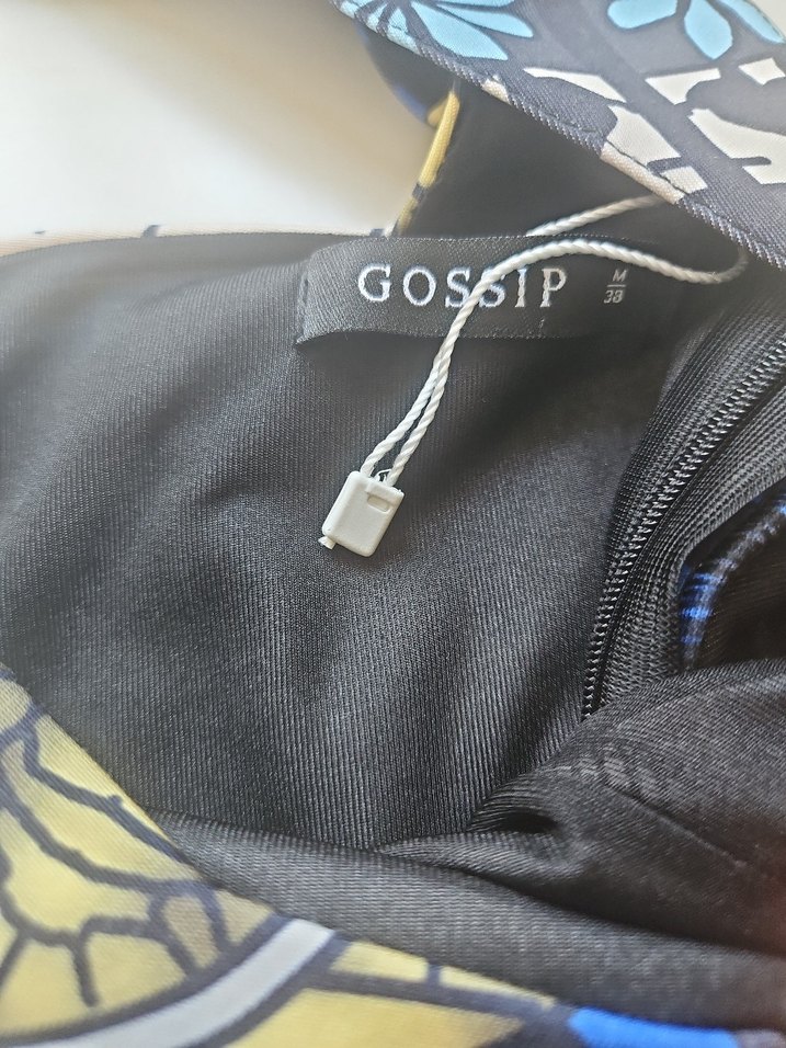 Renkli Desenli Uzun Kollu Fırfırlı Elbise - Görsel 4