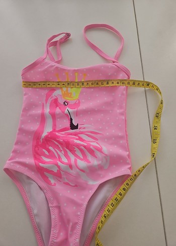 Pembe Flamingo Desenli Kız Çocuk Mayo - Görsel 2
