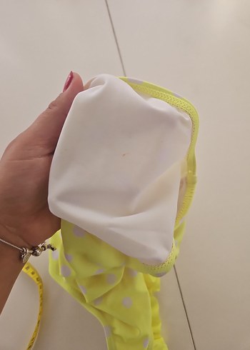 Sarı Puantiyeli Kız Çocuk Mayo - Görsel 4