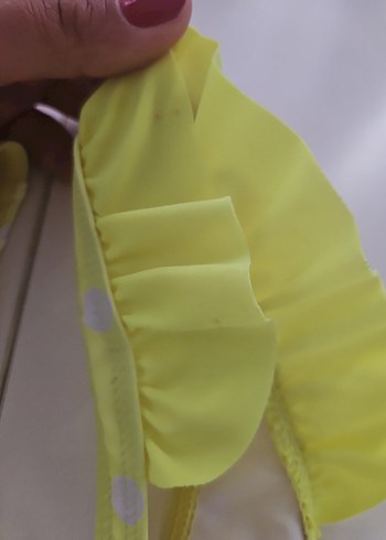 Sarı Puantiyeli Kız Çocuk Mayo - Görsel 3