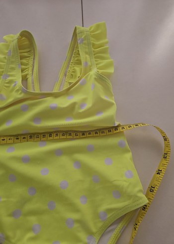 Sarı Puantiyeli Kız Çocuk Mayo - Görsel 8