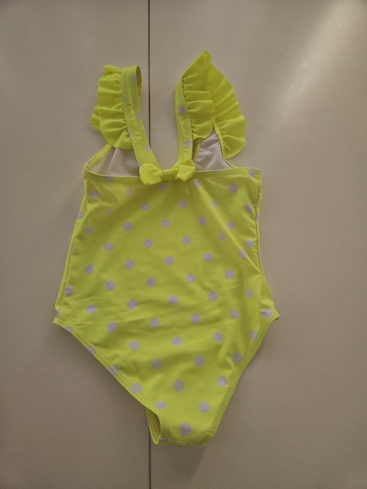 Sarı Puantiyeli Kız Çocuk Mayo - Görsel 2