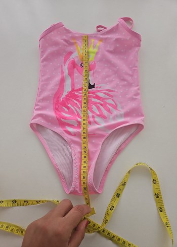 Pembe Pop Art Kız Çocuk Mayo - Görsel 6