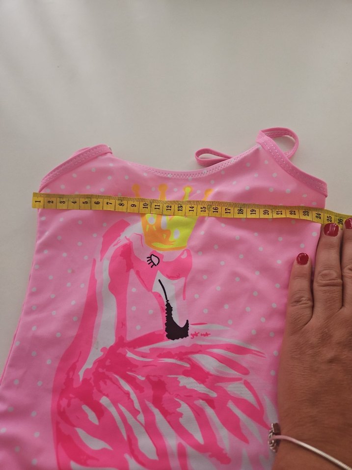 Pembe Pop Art Kız Çocuk Mayo - Görsel 5