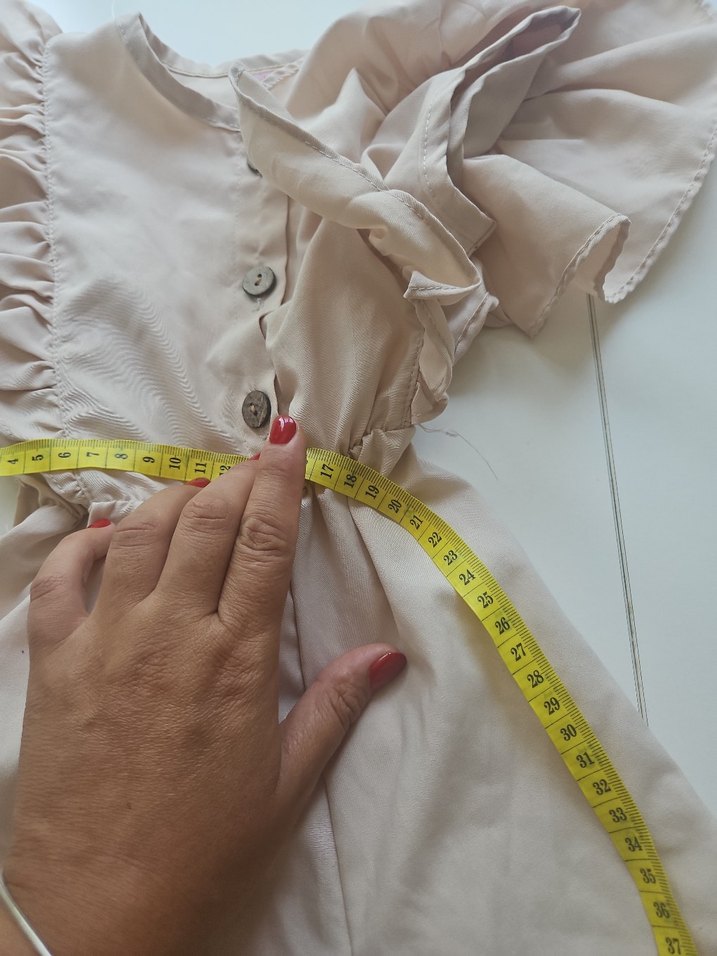 Kız Bebek Fırfırlı Bej Tulum - Görsel 5