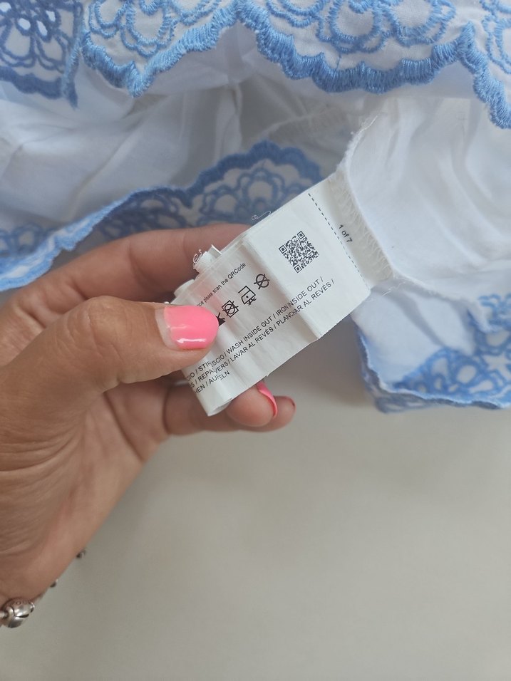 Beyaz Nakışlı Kız Çocuk Fırfırlı Elbise - Görsel 4