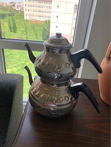  Beden El İşlemesi Bakır Çaydanlık