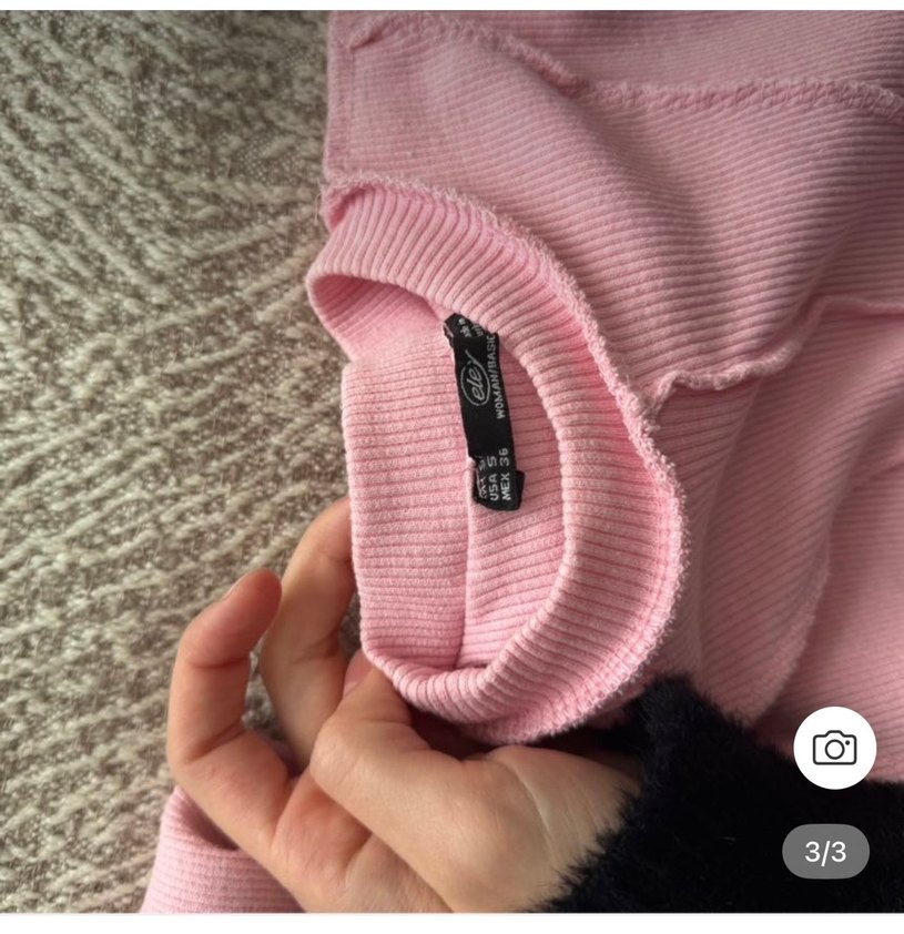 Pembe Yüksek Yakalı Uzun Kollu Mini Elbise - Görsel 3