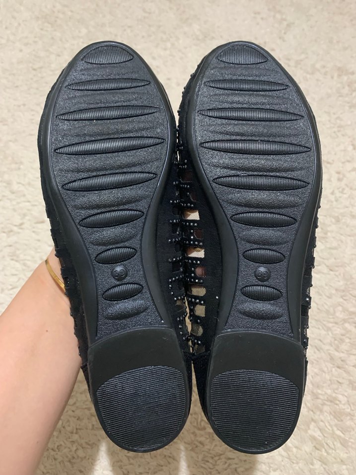 Siyah Dantel Detaylı babet - Görsel 2