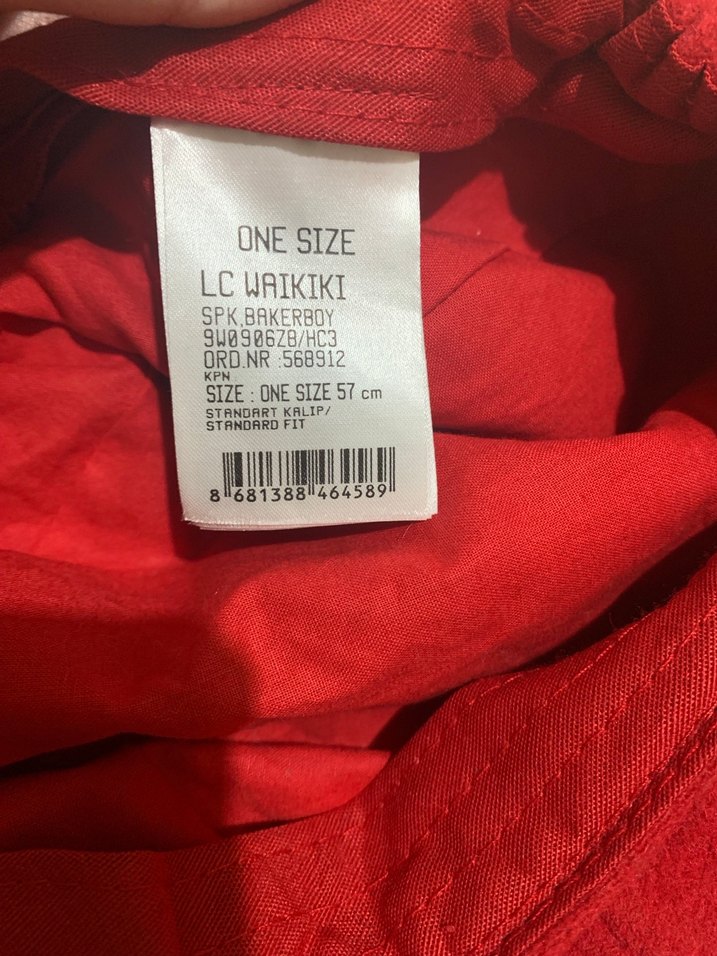 Zincir Detaylı Kırmızı Kadın Şapka - Görsel 3