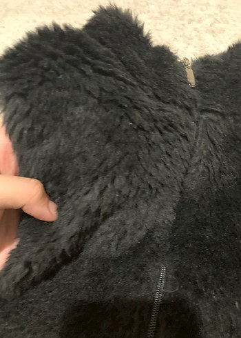 Kürk Detaylı Siyah Kadın Yelek - Görsel 2