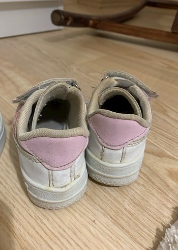 Kız Çocuk Beyaz Cırt Cırtlı Spor Ayakkabı - Görsel 7