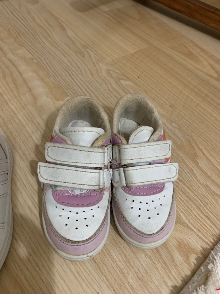 Kız Çocuk Beyaz Cırt Cırtlı Spor Ayakkabı - Görsel 3