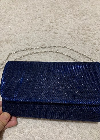 Parlak Lacivert Kadın Portföy Çanta - Görsel 2