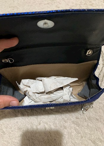 Parlak Lacivert Kadın Portföy Çanta - Görsel 3