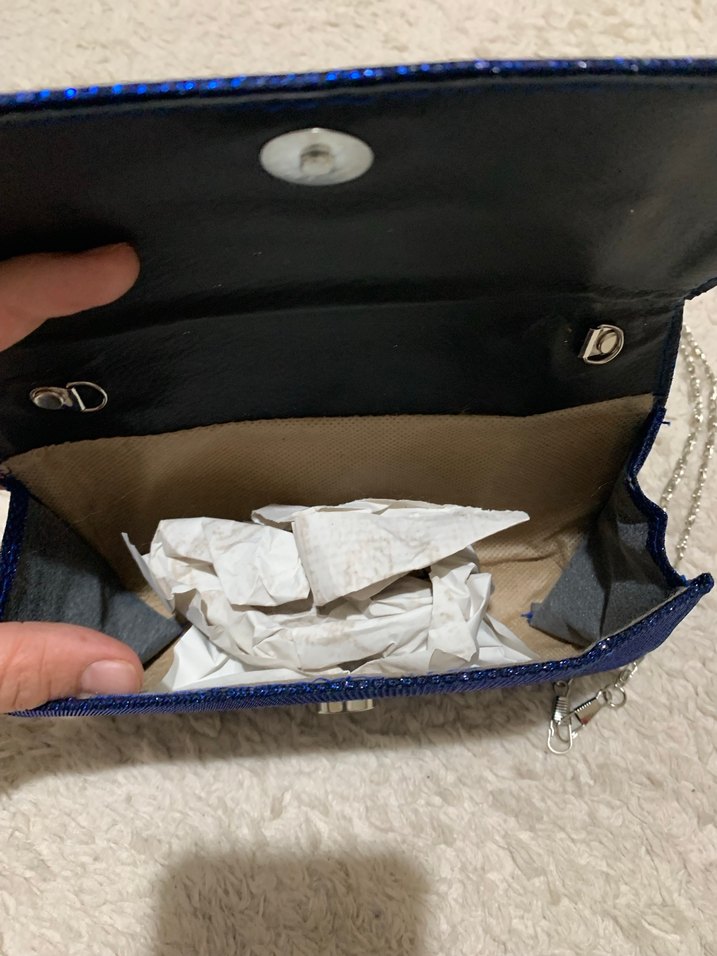 Parlak Lacivert Kadın Portföy Çanta - Görsel 3