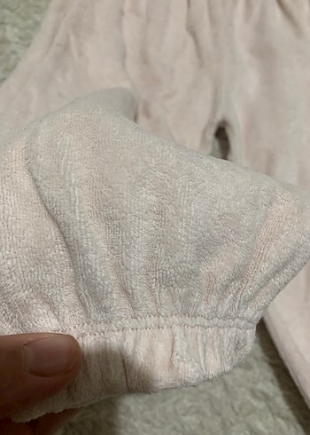 Pembe rahat kesim kadife kumaş kız çocuk eşofman - Görsel 2