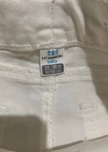 Erkek Çocuk Beyaz Pamuk Pantolon - Görsel 2