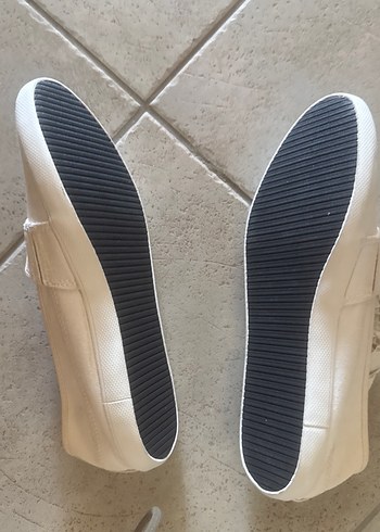 lacıvert ve beyaz lacoste etıketlı bez espadrıl - Görsel 3