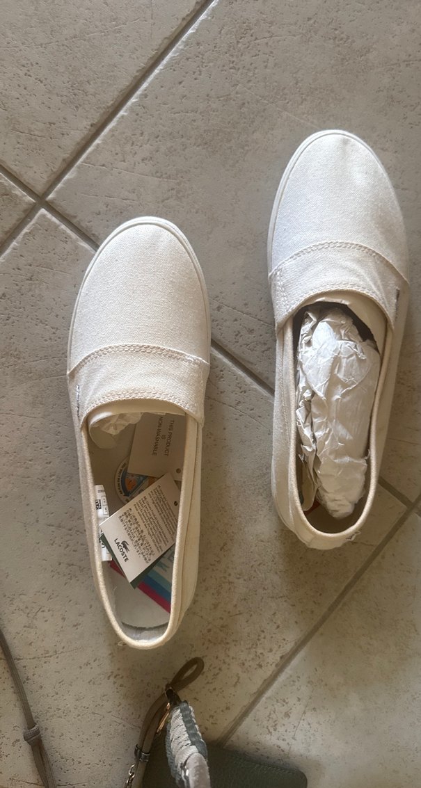 lacıvert ve beyaz lacoste etıketlı bez espadrıl - Görsel 2