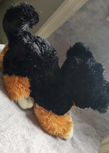  Beden Kahverengi ve Siyah Peluş Köpek Oyuncak havlayan kopüş çalışıyor