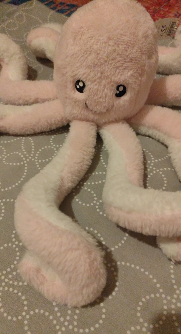 Pastel Pembe Peluş Ahtapot Oyuncak - Görsel 5