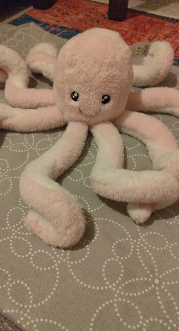 Pastel Pembe Peluş Ahtapot Oyuncak - Görsel 2