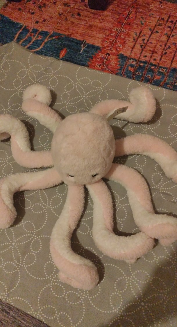 Pastel Pembe Peluş Ahtapot Oyuncak - Görsel 4