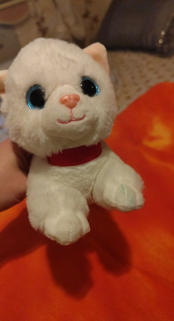 Beyaz Peluş Oyuncak Kedi pilli çalışıyor - Görsel 5