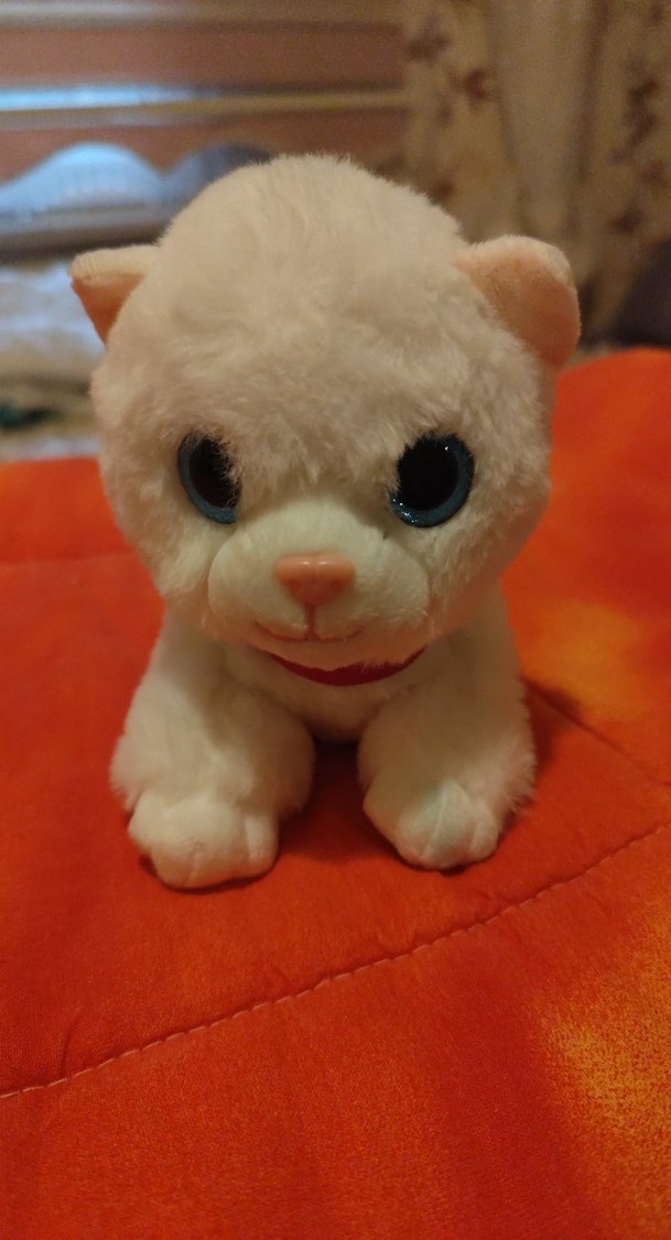 Beyaz Peluş Oyuncak Kedi pilli çalışıyor - Görsel 2