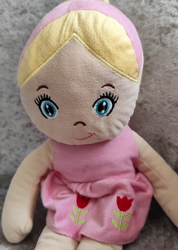 Beden Pembe Çiçek Nakışlı Peluş Bebek