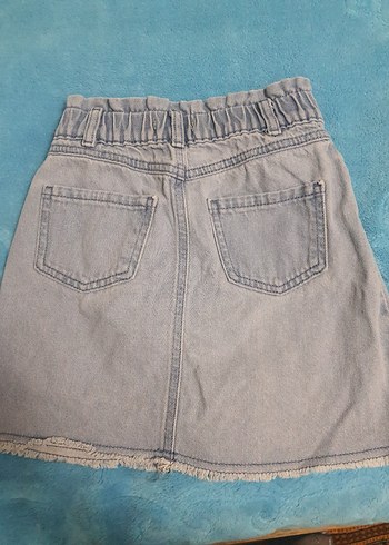 Pastel Mavi Denim Etek - Görsel 2